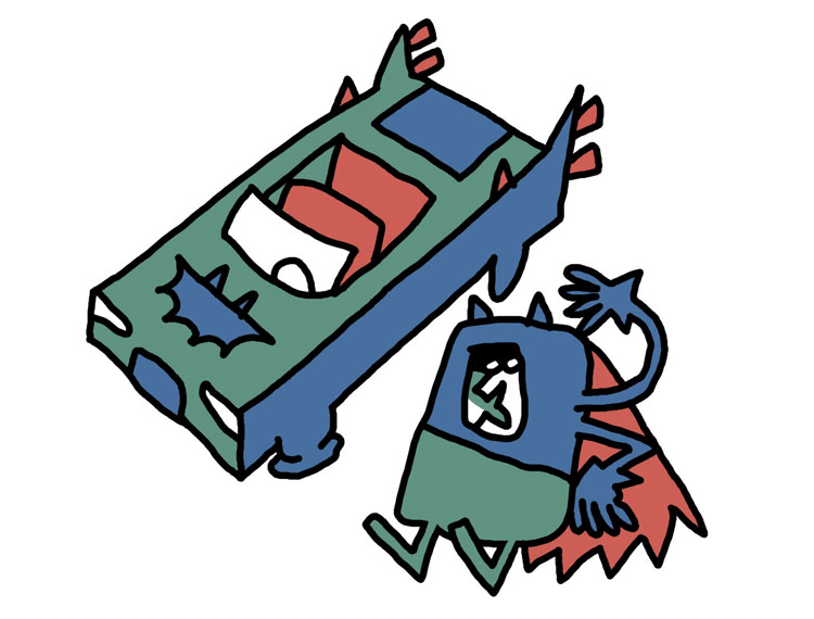 Batcar Fatline illustratie