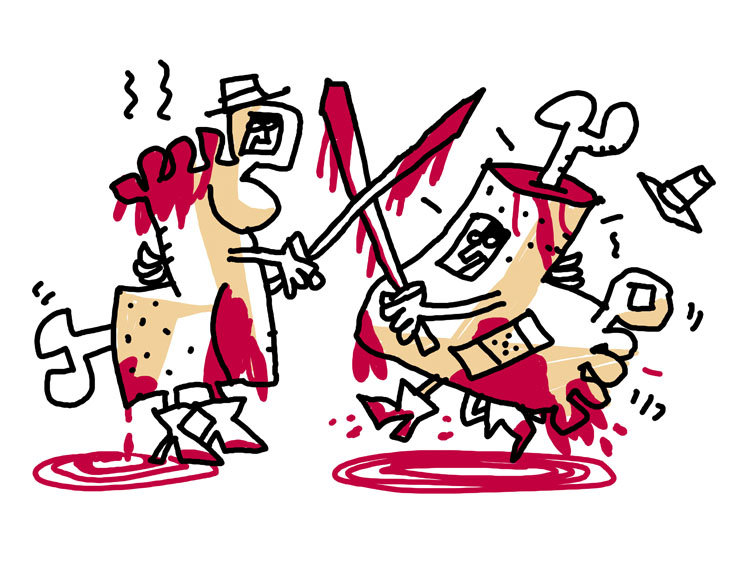 Fighting feet Fatline illustratie